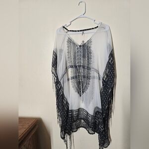 Amiana Black and White Swim Coverup